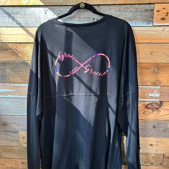 Amazing Grace 2 sided print 2XL Long Sleeve Top, Womens Christian Tee - Picture 4 of 6